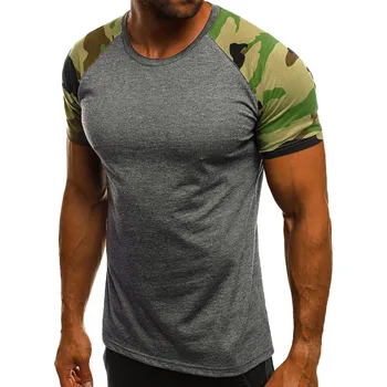 Модная мужская футболка с камуфляжным принтом с короткими рукавами 2021, летняя повседневная тонкая камуфляжная футболка с короткими рукавами, топ