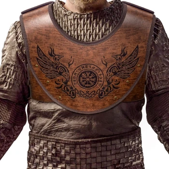 Мужская нагрудная обвязка в стиле стимпанк, регулируемые плечевые доспехи-нагрудная броня в стиле викингов, жилет из искусственной кожи на Хэллоуин