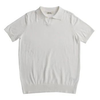 Мужская трикотажная рубашка поло с цельнокроеным воротником в Итальянском классическом стиле, деловая повседневная одежда для гольфа и тенниса, винтажные летние футболки