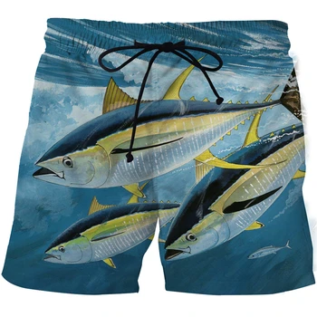 Мужские/женские пляжные шорты для рыбалки, спортивные штаны для плавания с 3D принтом тропических рыб, шорты для серфинга, мужские купальники для серфинга в тренажерном зале
