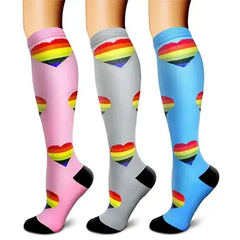 Мужские и Женские Компрессионные носки для бега, спортивные Нейлоновые носки Унисекс, высокие чулки для снятия усталости, облегчающие боль, для мужчин, Носки Tarvel
