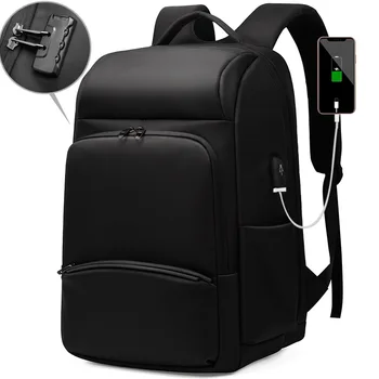 Мужской рюкзак большой емкости, 17-дюймовый рюкзак для ноутбука, противоугонный замок, дорожная сумка, USB-зарядка, рюкзак для бизнеса, водонепроницаемый Mochila