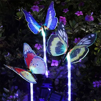 Наружные солнечные декоративные лампы в форме бабочки, привлекательный дизайн для рождественских украшений на Хэллоуин