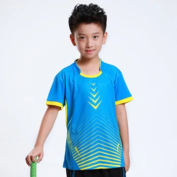 Новая детская футболка для бадминтона для мальчиков, детская футболка для бадминтона, Спортивная теннисная рубашка для девочек, Теннисная футболка AF003