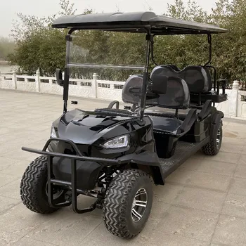 Новейший дизайн, свинцово-кислотный и литиевый аккумулятор, 4-местный гольф-кар на 60 В, изготовленное на заказ высокое шасси, шины с большим ободом, откидное сиденье, электромобиль