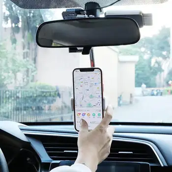 Новый автомобильный кронштейн для мобильного телефона с экраном 360 ° по горизонтали и вертикали, автомобильное зеркало заднего вида, навигационный кронштейн, крепежный зажим, кронштейн