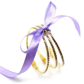 Новый цвет, 3 шт./компл., фиолетовый Горный хрусталь, силиконовый браслет с блестками, Модные Желеобразные браслеты для женщин и девочек