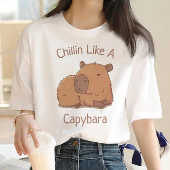 Одежда Capybara Мужская уличная повседневная Забавная эстетичная футболка Y2k Top Tees Манга