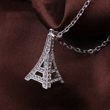 Ожерелье с подвеской в виде Эйфелевой башни ZHOUYANG для женщин серебристого цвета, модные украшения из австрийского хрусталя высшего качества ZYN086