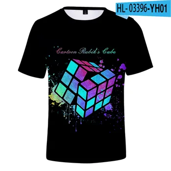 Повседневная футболка с 3D Кубиком Рубика, Мужские и женские футболки Унисекс, Детские топы, Новые летние футболки для мальчиков и девочек, свободная крутая одежда в стиле хип-хоп