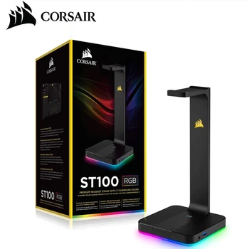 Подставка для наушников Corsair ST100 RGB премиум-класса с объемным звуком 7.1 - 3,5 мм и 2xUSB 3.0