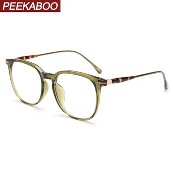 Прозрачные линзы Peekaboo мужские очки tr90 для женщин коричнево-черная леопардовая квадратная оправа для очков для мужчин модные аксессуары унисекс