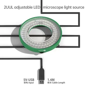 Регулируемый светодиодный микроскоп 2UUL, источник света с защитой для глаз, инструмент для ремонта материнской платы мобильного телефона, источник света микроскопа