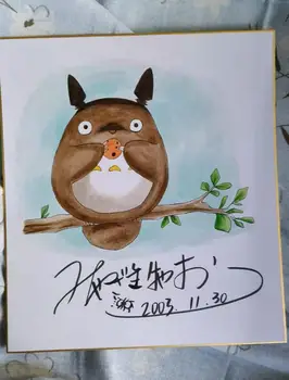 рисованная от руки доска для рисования Шикиши с автографом Миядзаки Хаяо Tonari no Totoro rare 1110H