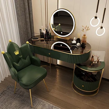 Скандинавские комоды Роскошный туалетный столик для спальни Современный Выдвижной стол Современное зеркало Креативный шкаф для хранения Комодная мебель