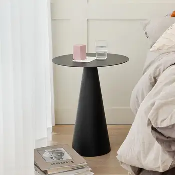 Скандинавский маленький журнальный столик с черной круглой рамой и кронштейном для дома, гостиная, стол Modren Design, спальня, металлические комоды, угловая мебель