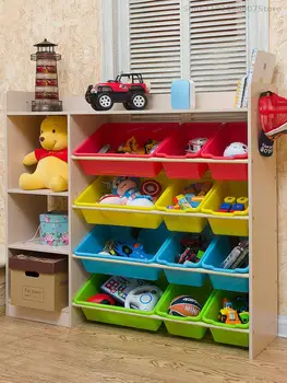 Стеллаж для хранения в кухне и спальне, стеллаж для хранения детских игрушек, детская книжная полка, многослойная полка для детского сада, отделочный стеллаж для игрушек