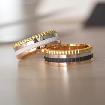Трендовый Люксовый бренд 2022 года, Оригинальное Женское кольцо из стерлингового серебра 925 пробы, черное Керамическое золото, Круг из 4 тонов, Высококачественная бижутерия