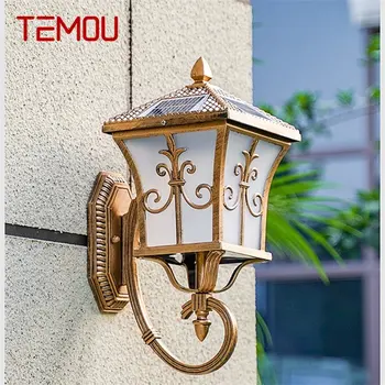 Уличные солнечные настенные бра TEMOU в стиле Ретро, светодиодные водонепроницаемые классические лампы IP65 для домашнего крыльца