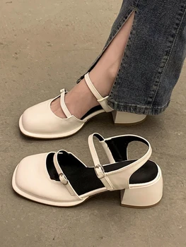 Унции Нескользящих сандалий с круглым носком, Женская повседневная летняя пляжная элегантная обувь 2023 года, Корейская модная обувь для вечеринок, Женский дизайн