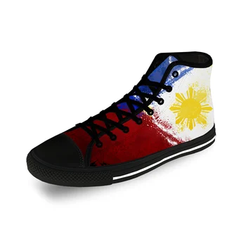 Флаг Филиппин Популярная повседневная одежда Модная парусиновая обувь с 3D принтом Мужские Женские легкие Дышащие кроссовки