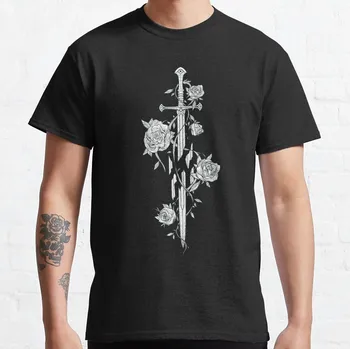 Футболка Roses of the Broken Sword, одежда из аниме, мужские футболки, мужские однотонные футболки, футболки оверсайз для мужчин