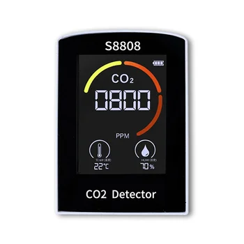 Цифровой измеритель CO2 4-В-1 Измеряет влажность углекислого газа, температуру, датчик TVOC, тестер, монитор качества воздуха, детектор CO2