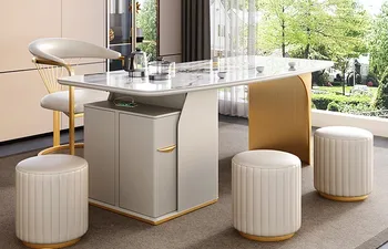 Чайный столик Янбан в домашнем кремовом стиле для гостиной и офиса, современная роскошная комбинация чайного столика и стула