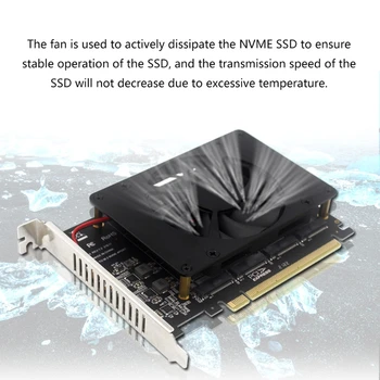 Четырехъядерный адаптер NVMe PCIe 4 M.2 NVMe SSD (ключ M) к адаптеру PCI-E 4.0 X16 4x32 Гбит/с для 2230-2242/2260/2280 Поддержка прямой поставки RAID