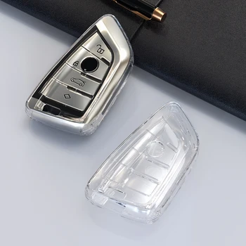 Чехол Для Ключей Автомобиля TPU Прозрачный Чехол Для Ключей Чехол Для Ключей Протектор Для BMW F20 G20 G30 X1 G05 X6 X7 Remote Smart Key Shell