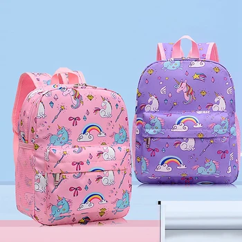 Школьные сумки с единорогом для девочек, вместительный мультяшный школьный рюкзак для детского сада, рюкзаки для начальной школы, Kawaii Kids Bag