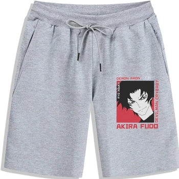 Шорты Devilman Crybaby Akira Fudo Мужские хлопковые винтажные шорты для мужчин с круглым вырезом, шорты из аниме и манги, шорты с коротким рукавом, идея подарка