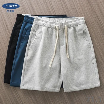 Шорты DUKEEN, мужские внешние летние повседневные брюки, спортивные серые спортивные штаны, свободные однотонные брюки с пятью точками,